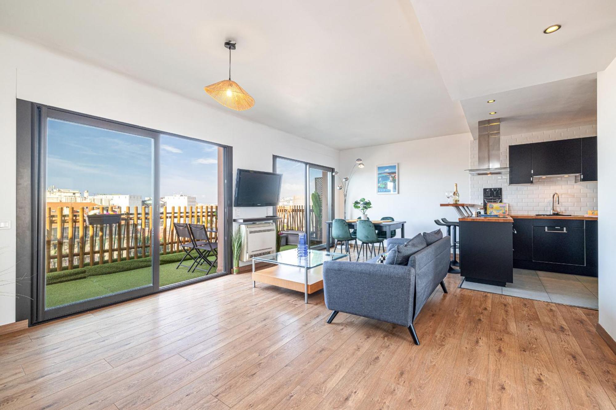 Appartement Open Sky Terrace Lage 1 Bdr & Parking Nice